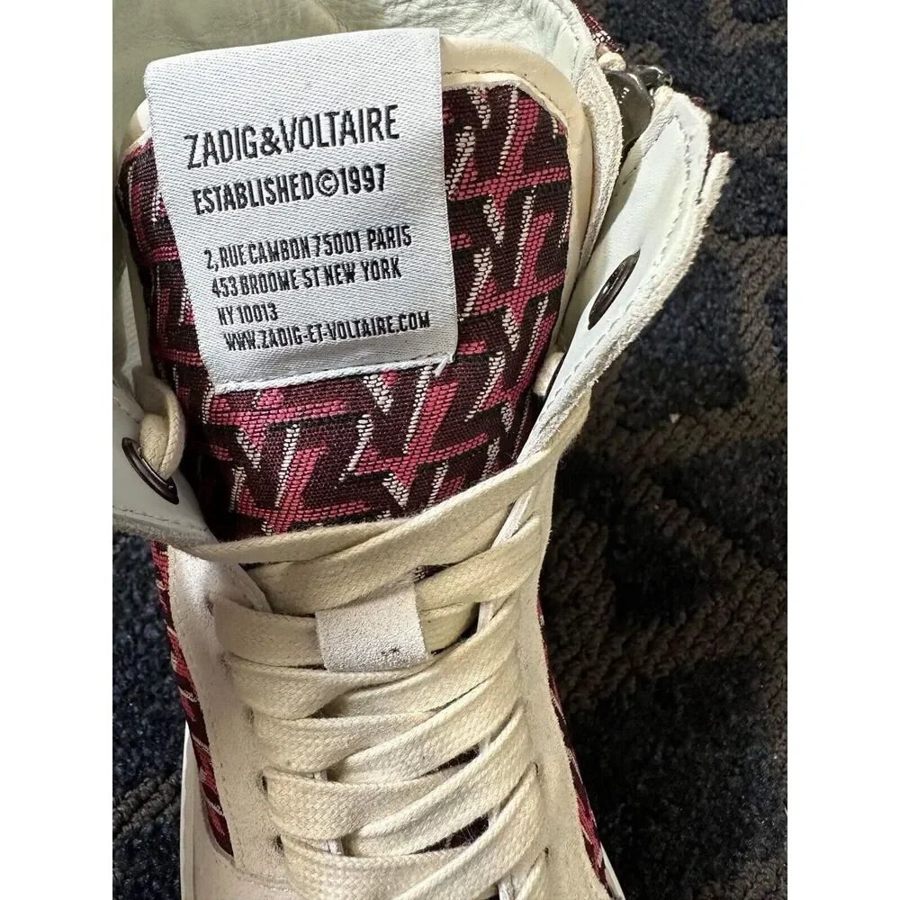 New Zadig&Voltaire Zv1747 High Flash Sneakers Size 38